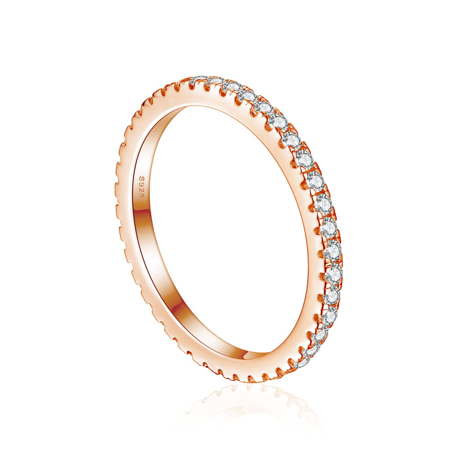 Womens Full-Crystal Simple Fashionable Casual Ring thumbnail 3