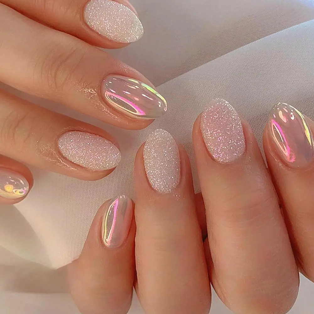 24-piece Short Oval Almond-shaped Nail Tips
