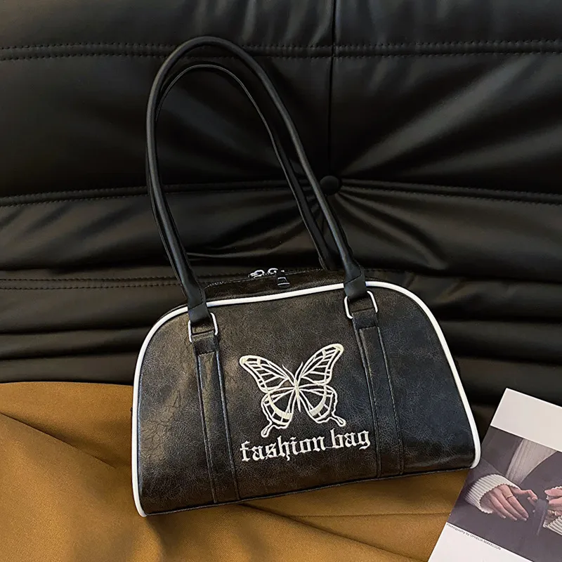 Simple Korean Style Large Capacity One Shoulder Underarm Bag Women - Black