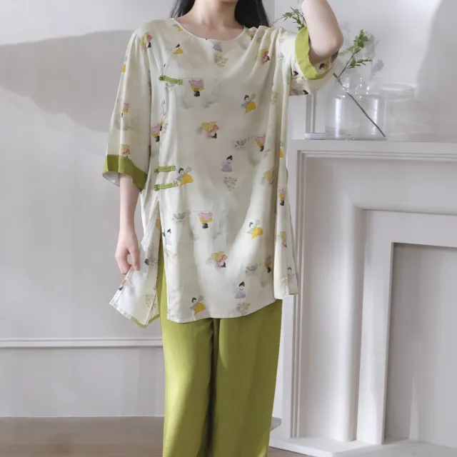 Can Be Worn Outside New National Style Poppin Pajamas Suit Tang Feng Beauty - Shop at LoveMi