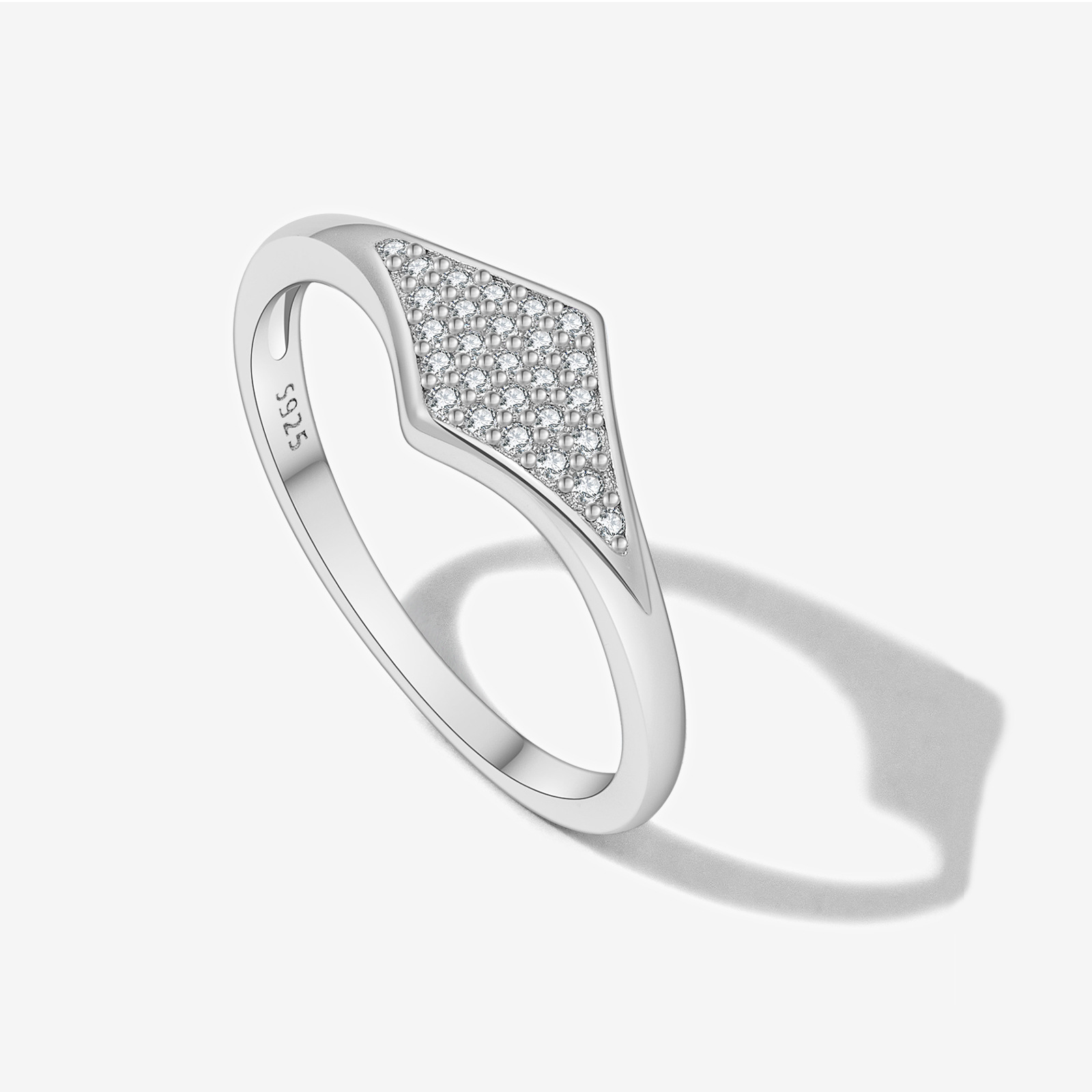 S925 Sterling Silver Micro Inlaid Zircon Classic Ring