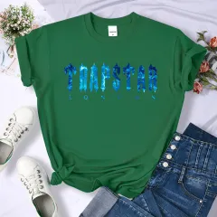 Women's Fashion Casual Letter Print Short Sleeve - Green - View 1