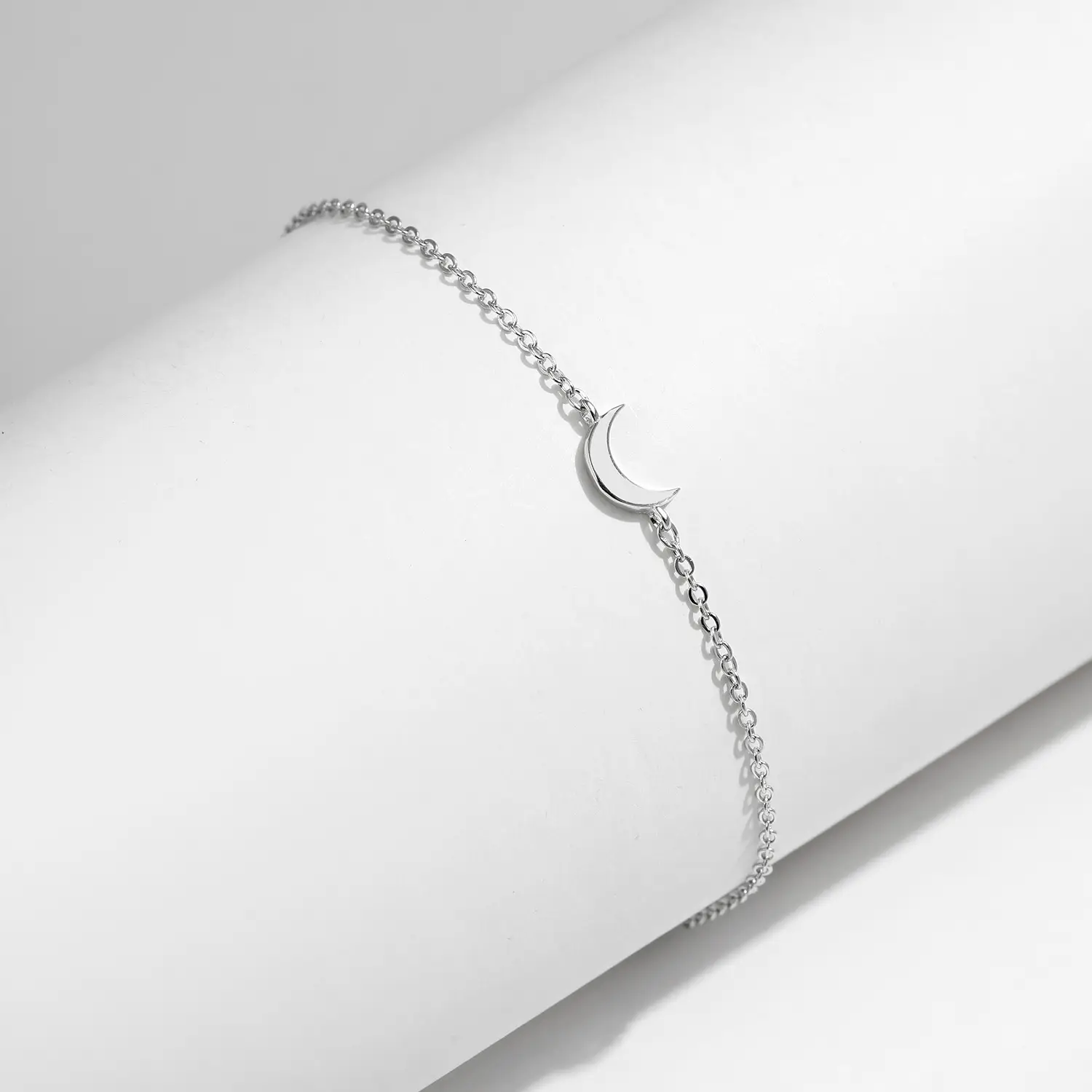 S925 Sterling Silver Cold Wind Minimalist Personality Crescent Bracelet