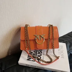 Women's Messenger Bag Swallow Chain Fashion Shoulder Bag - Orange - View 1