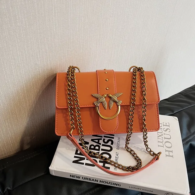 Women's Messenger Bag Swallow Chain Fashion Shoulder Bag Orange - Shop at LoveMi