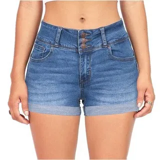 Waist tight Denim Elastic Color Cloth Shorts Hot Pants Women Dark Blue - Shop at LoveMi