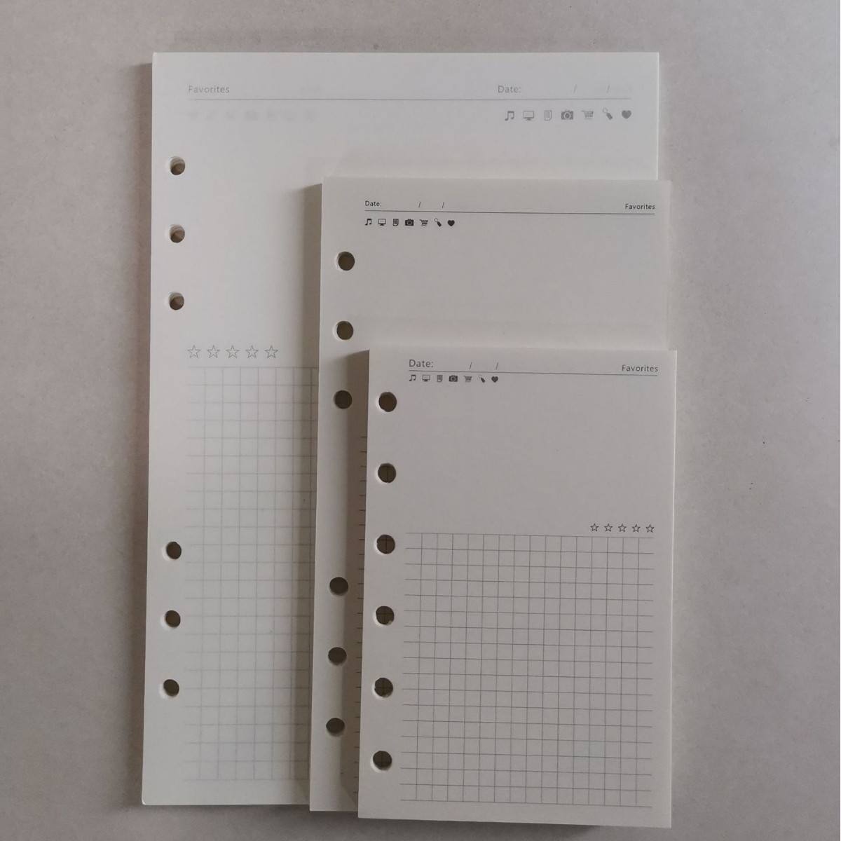 A5 Ivory White Lined Grid Notebook Refill 5