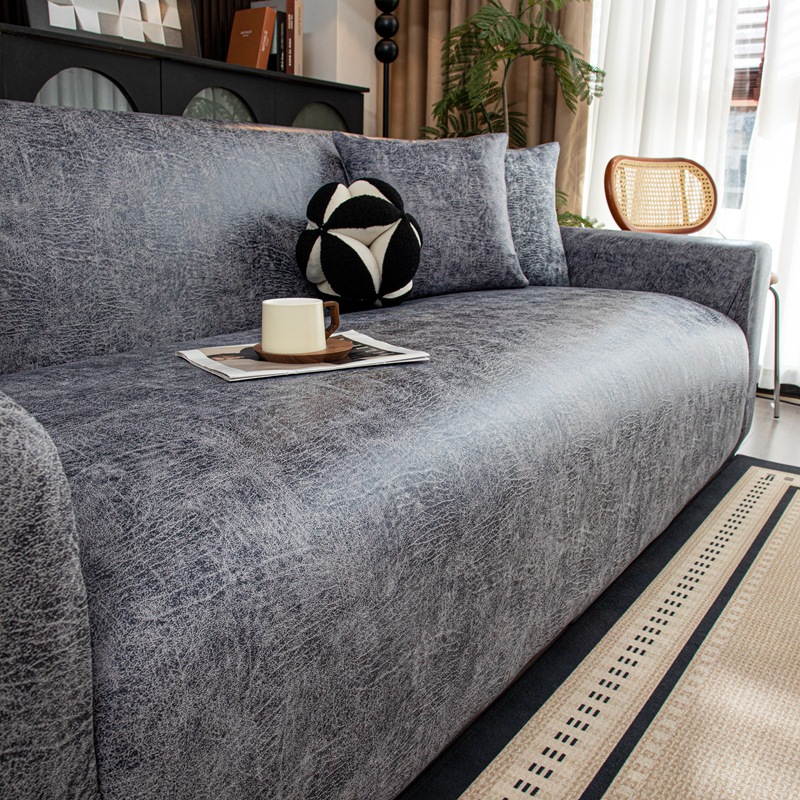 Faux Leather High-Elastic Fully Wrapped Sofa Cover