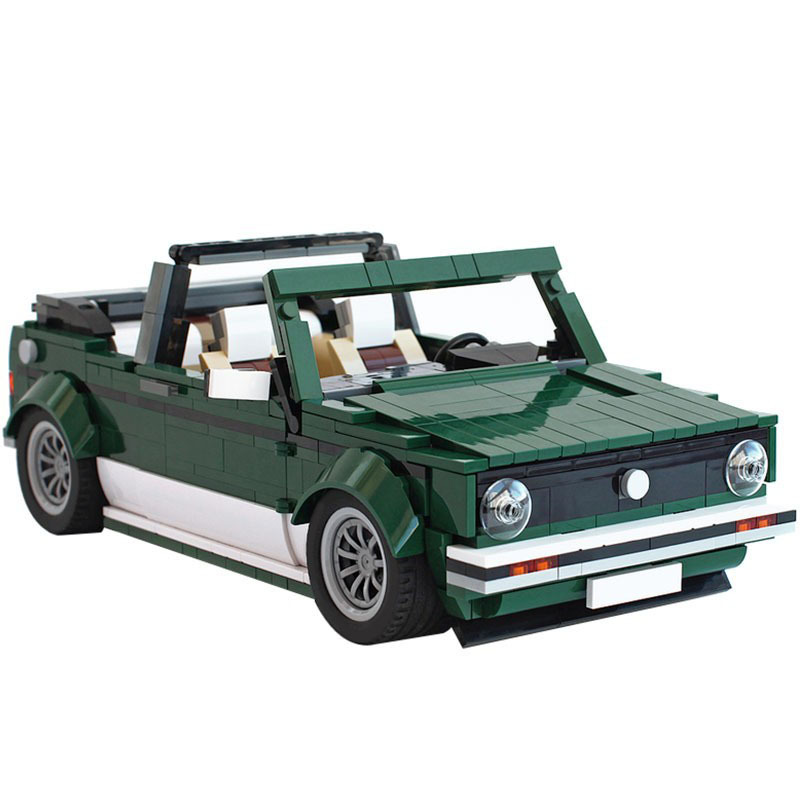 Small Particle Building Blocks MOC Car Assembly Golf MK1 Convertible Car - Image 5