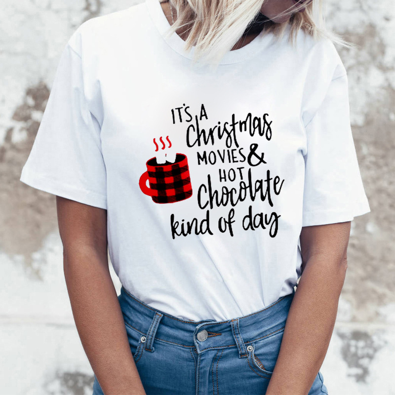 Rock Santa Claus Print Spoof European And American T-shirt