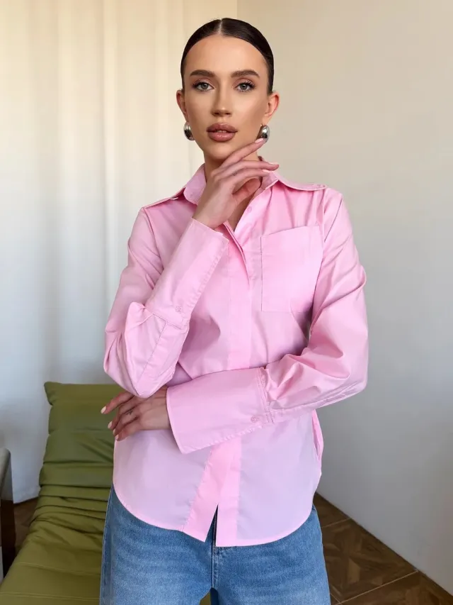 Lapel Shirt Fashion Suit Women's Top Pink - Shop at LoveMi