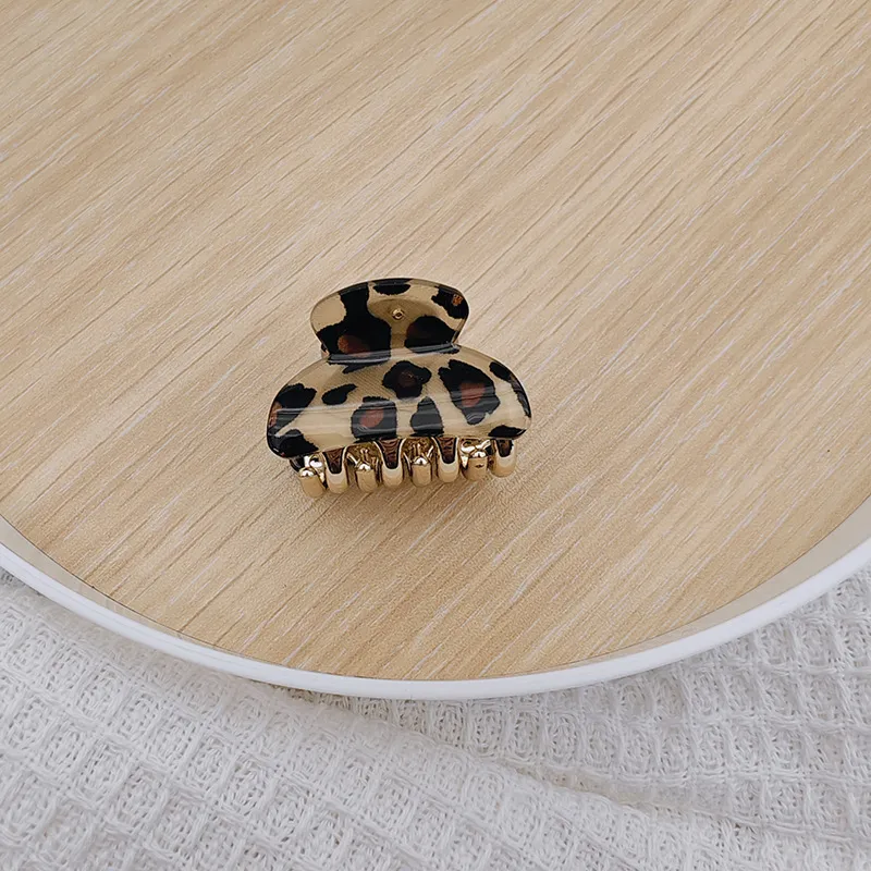 Medium Leopard Print Grip Half Tie Clip Hair Accessories High Ponytail Fixed - Leopard Print