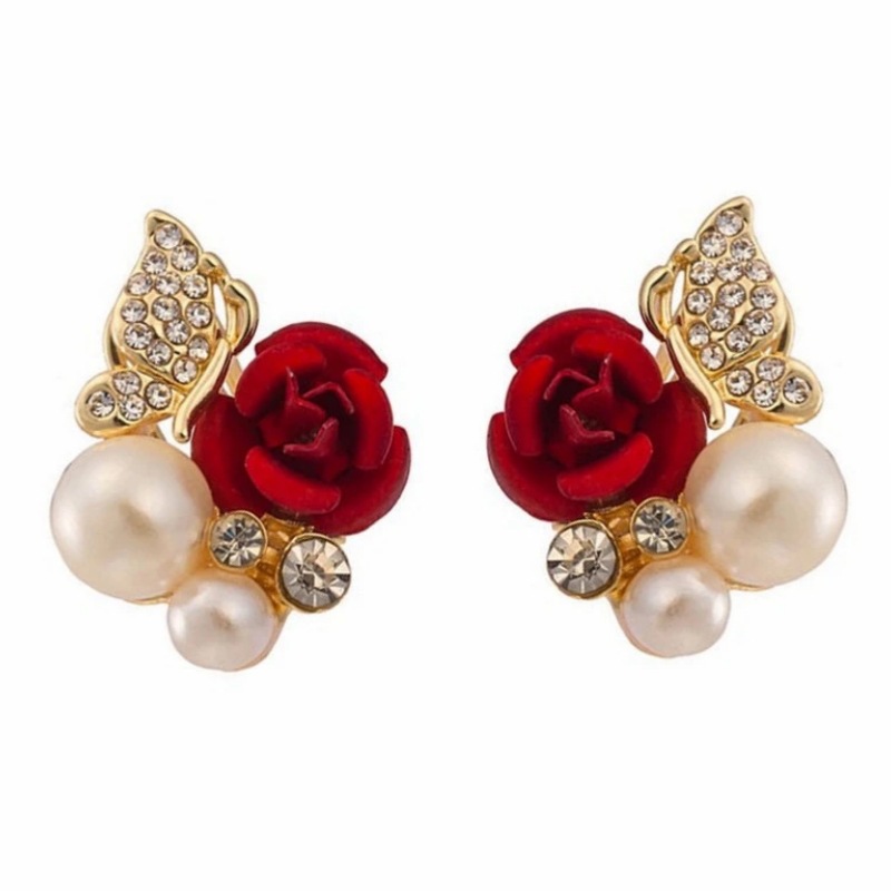 Fashionable Womens Accessories Rose Flower Pendant Earrings