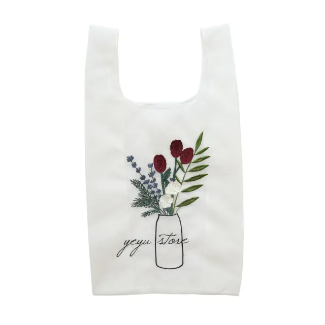 Transparent Handbag Mesh Embroidery Women White - Shop at LoveMi