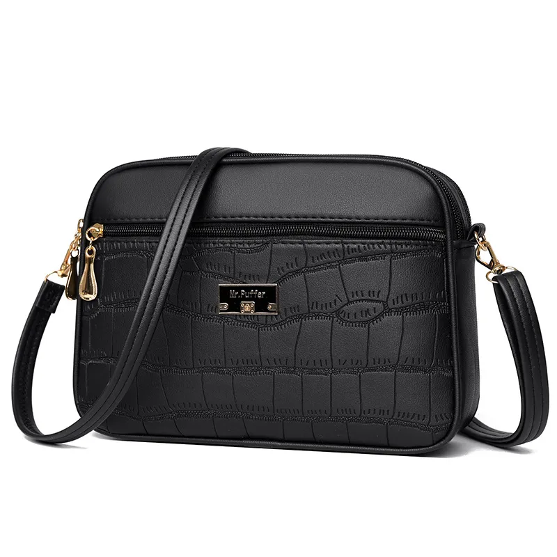 Spring New Simple High-grade Light Luxury All-match Messenger Bag - Black