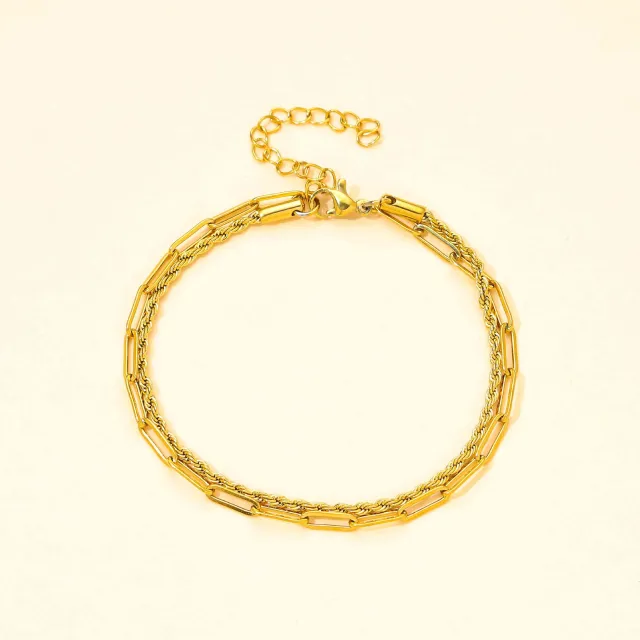 Titanium Steel Twist Female Niche Twin Bracelet Golden Twist Cross - Shop at LoveMi