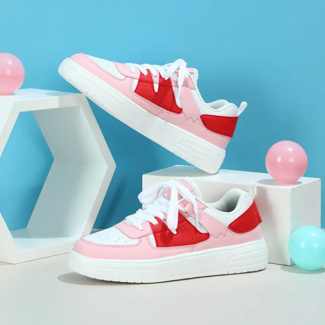 Couple Platform Sneakers Soft Bottom Comfortable Pink - Shop at LoveMi