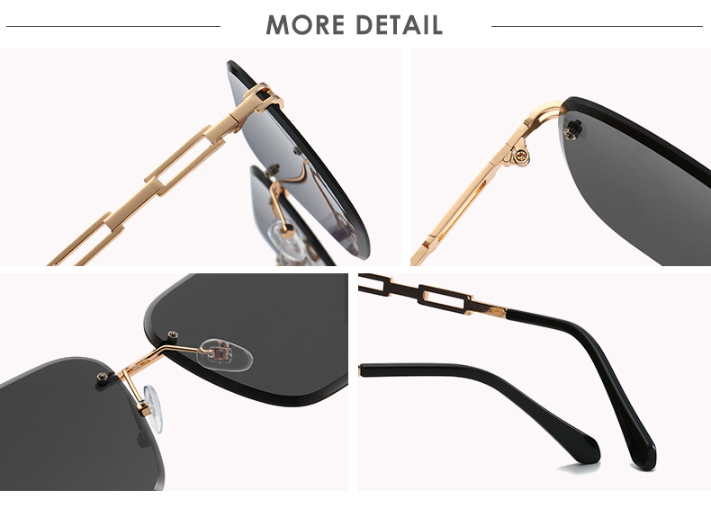 Fashion Frameless Trimming Square Sunglasses - Image 9