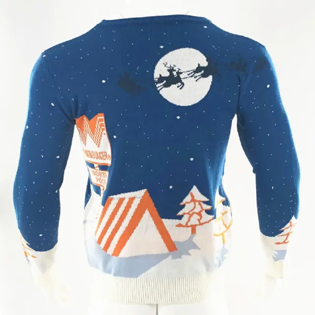 Men's Fashion Casual Long Sleeve Round Neck Christmas Sweater Emerald - Shop at LoveMi