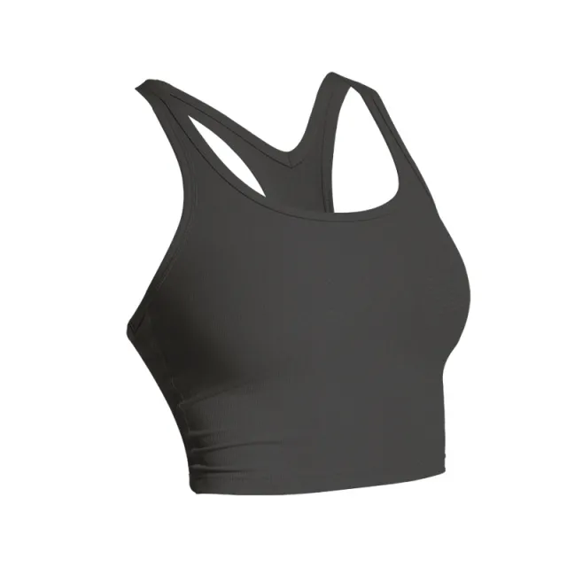 Women's Simple Solid Color Beauty Back Fashion Sports Vest Gray - Shop at LoveMi
