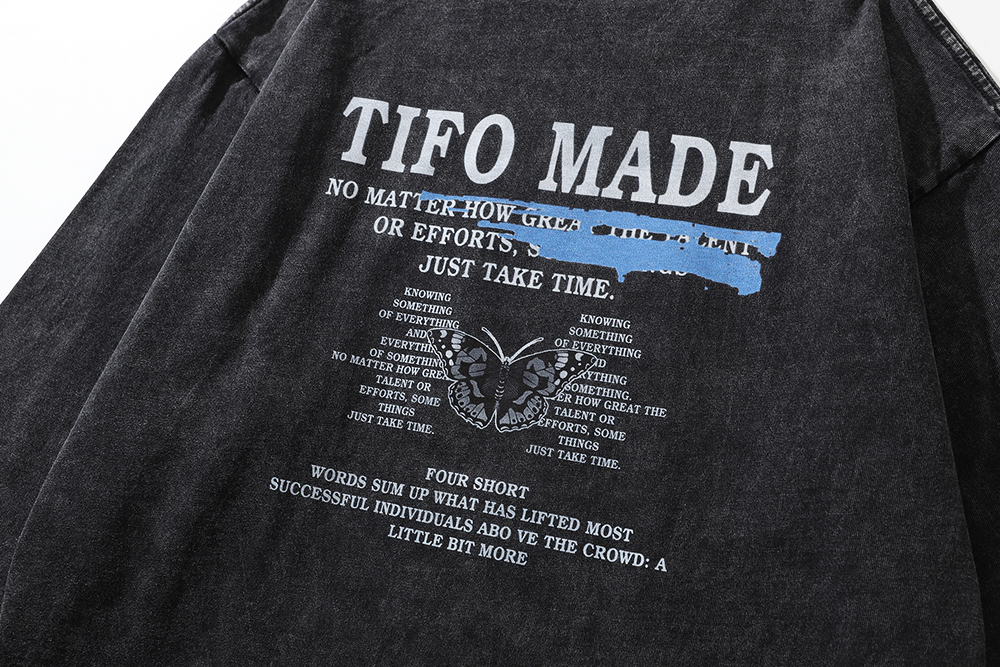 Retro Rock Print Long Sleeve Men's Ins