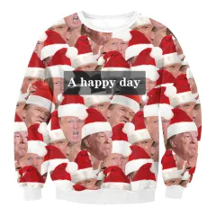 Women's Santa Claus Elk Long Sleeve Round Neck Loose Sweatshirt - Swys011-S - View 1