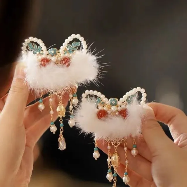 Xingshi Tassel Hairpin Daily Accessories Red Cute Xingshi Barrettes Pairs - Shop at LoveMi