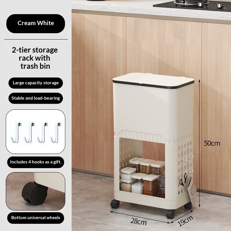 Kitchen Trash Can Rack, Multi-tiered With Lid, Hygienic Bin 2