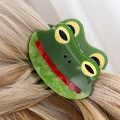 Large Size Funny And Cute Frog With Coiled Hair And Snake Claw Clip - H297 - View 1