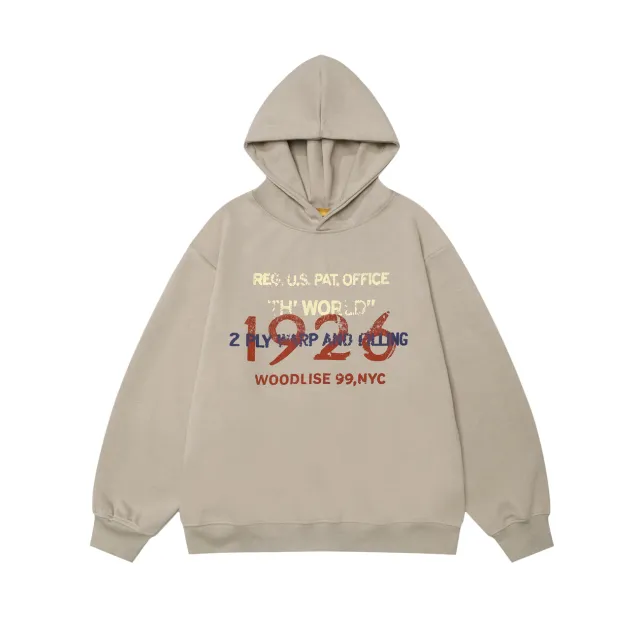 Women's American Retro Thickened Hooded Sweatshirt Flower Gray - Shop at LoveMi