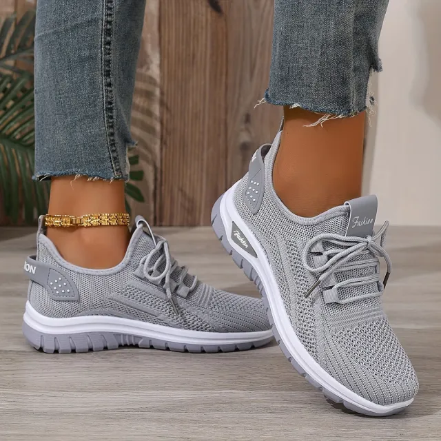 Flying Woven Shoes Women's Fashion Casual Mesh Sneaker Gray - Shop at LoveMi