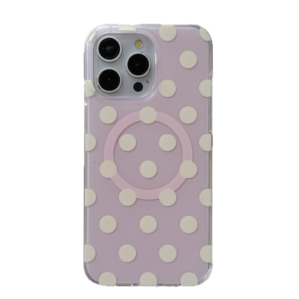 Magnetic Suction Shell Dopamine Polka Dot Phone Case Double-layer Hard Shell