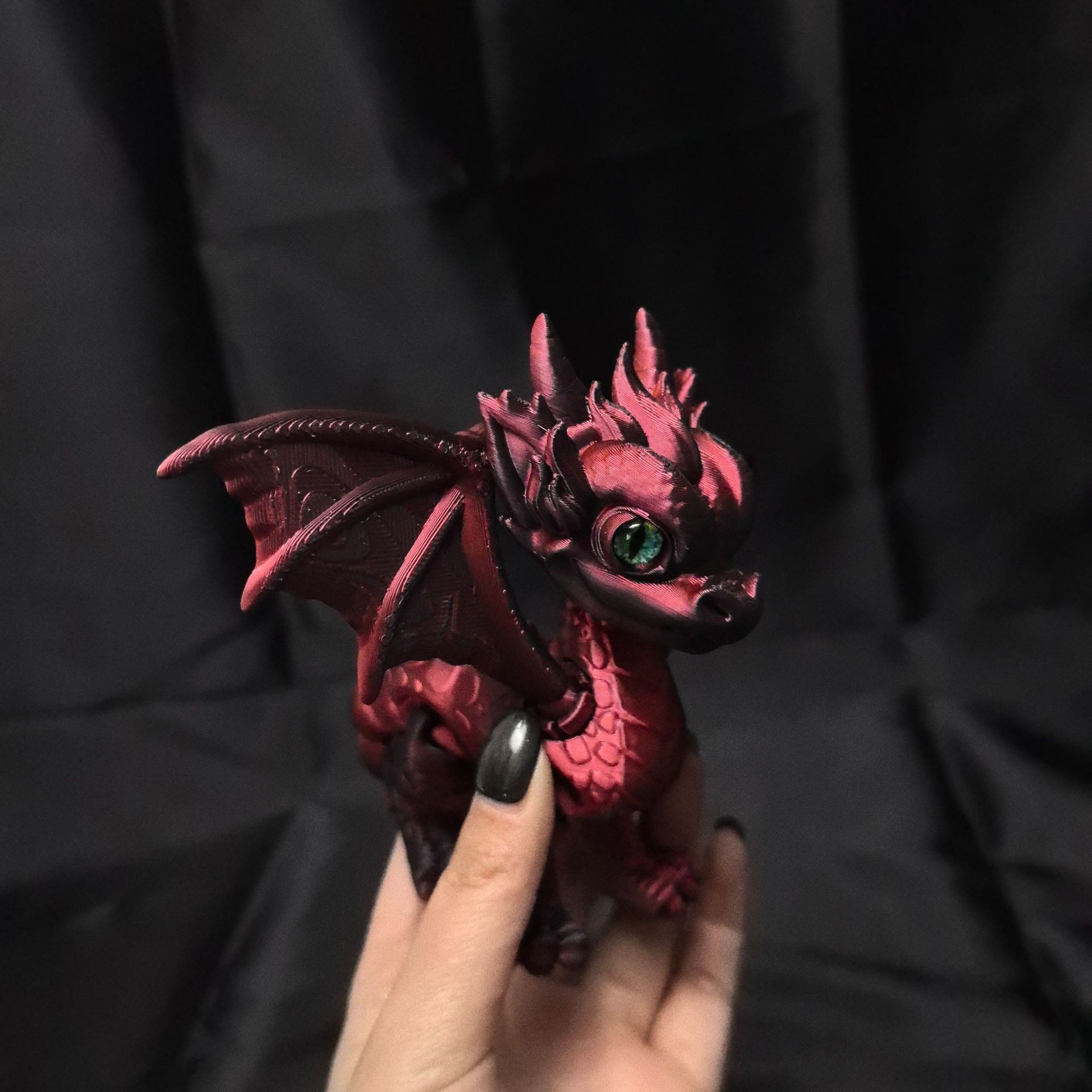 3D-printed Demon Dragon With Posable Joints A Collectible Dragon Figurine Toy