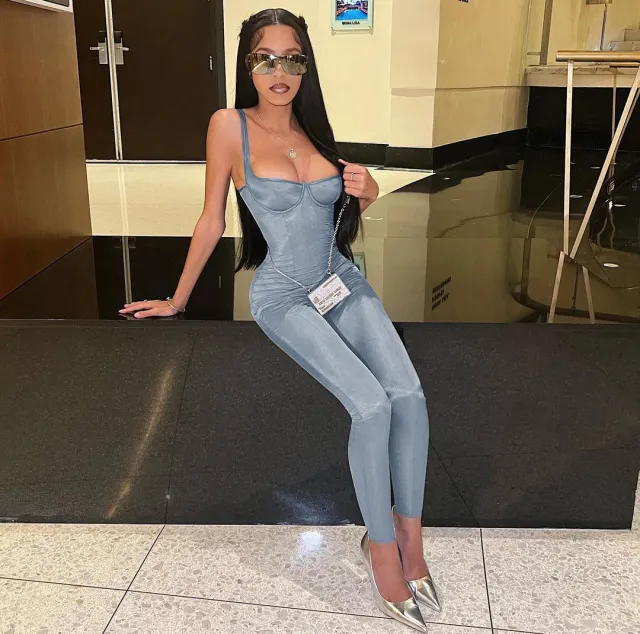 European And American Style Elegant Casual Glossy Jumpsuit For Women Gray - Shop at LoveMi