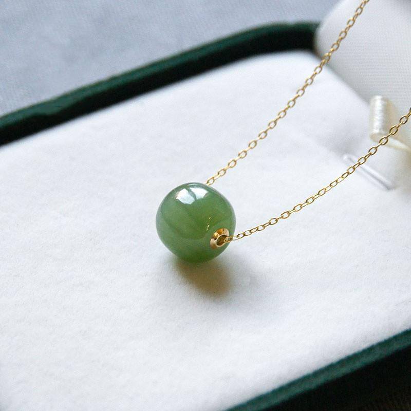 Title 4, Hetian Jade Green Jade 14K pozlaćeni privezak ...