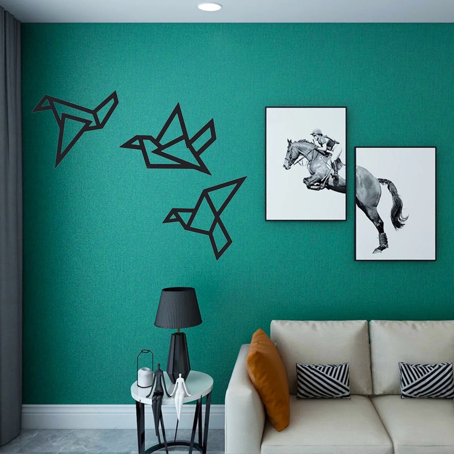 Title 6, Origami Birds Wrought Iron Silhouette Modern Ar...