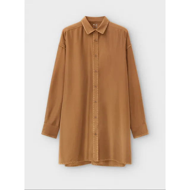 Embroidery Loose Profile Crochet Single Breasted Cardigan Shirt Camel - Shop at LoveMi