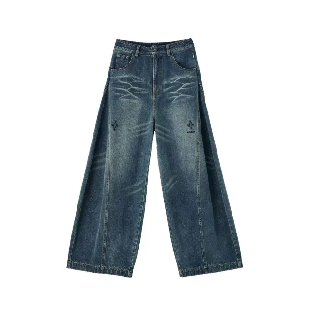 Loose Wide leg Floor dragging Culottes For Women Blue - Shop at LoveMi