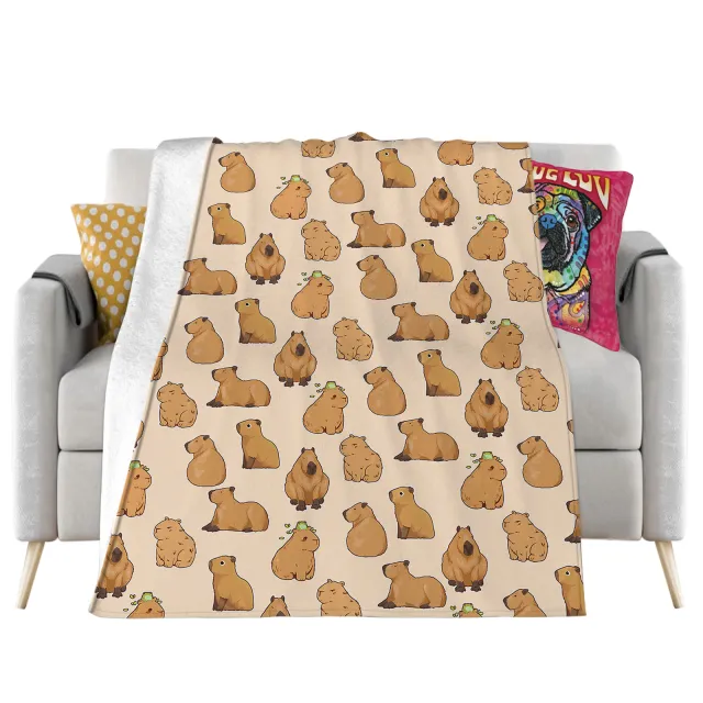 Capybara Animal 3D Printing Flannel Blanket 2Style - Shop at LoveMi