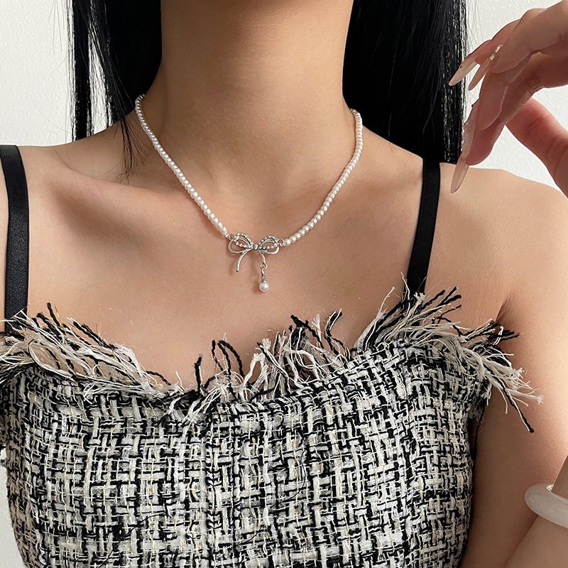 High Grade Bow Pearl Necklace
