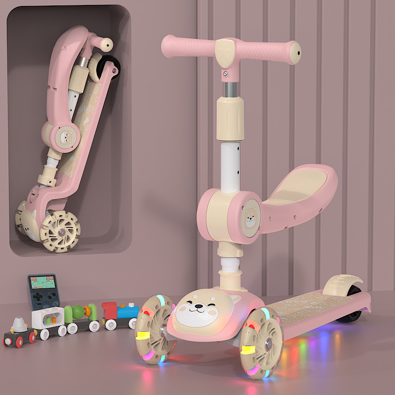 Unisex Baby 3-in-1 Slide-and-Fold Ride-On Toy