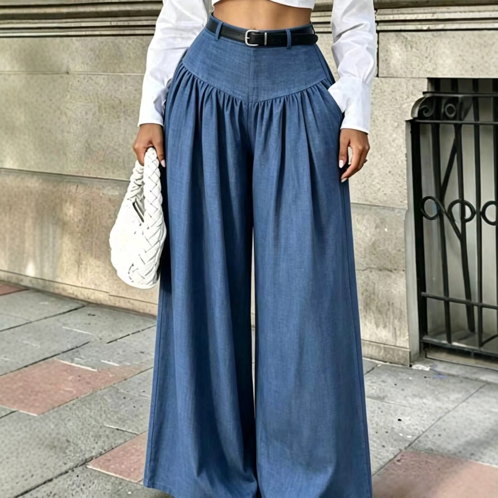 Wide-leg Irregular Long Pants For Women In Stock