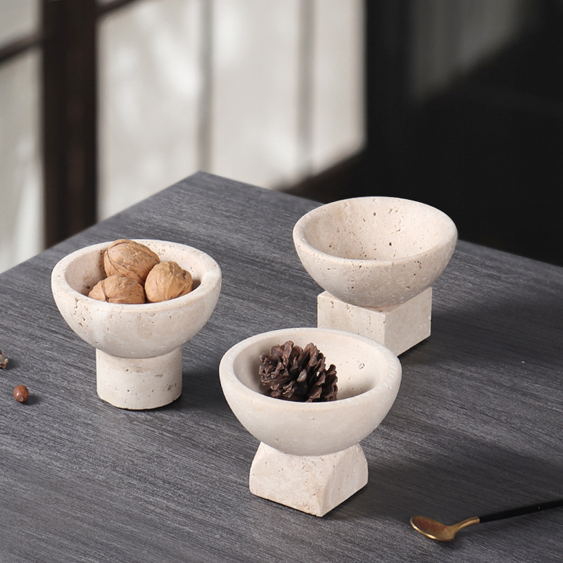 Natural Marble Fruit Tray Desktop Decoration