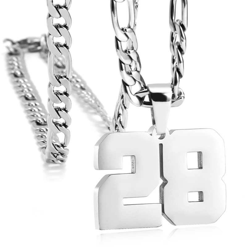 Athlete Stainless Steel Sports Digital Necklace Baseballbasketballfootball Team Inspired