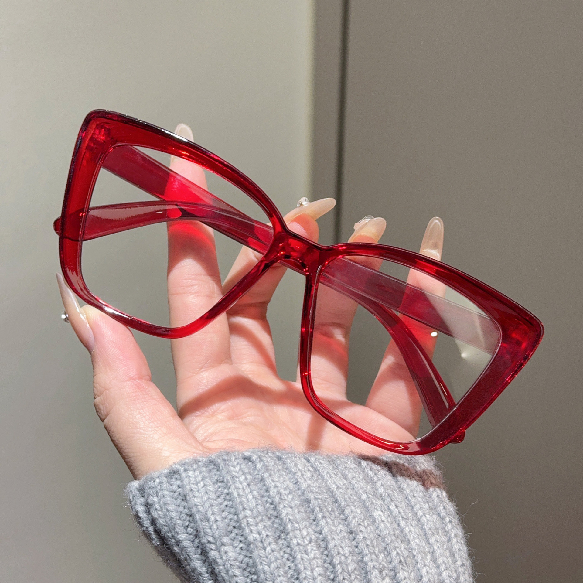 Versatile Slimming High-grade Sunglasses Large Frame Plain Glasses - Image 12