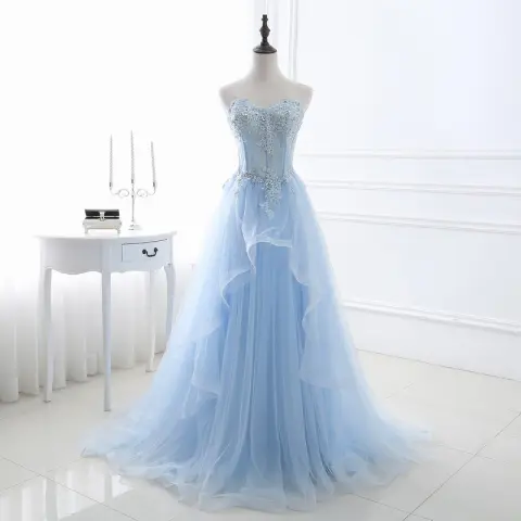 Tube Top Tied Slim Fit Bridesmaid Costume Banquet Party