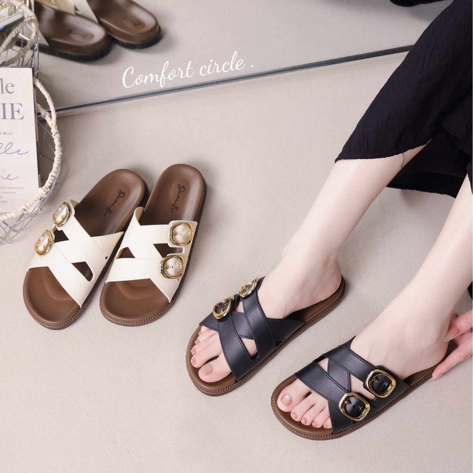 Casual Thick-soled Women's Half-sandals Arrivalready Stock For Outdoor Wear Height-increasing Beach And Resort Sandals