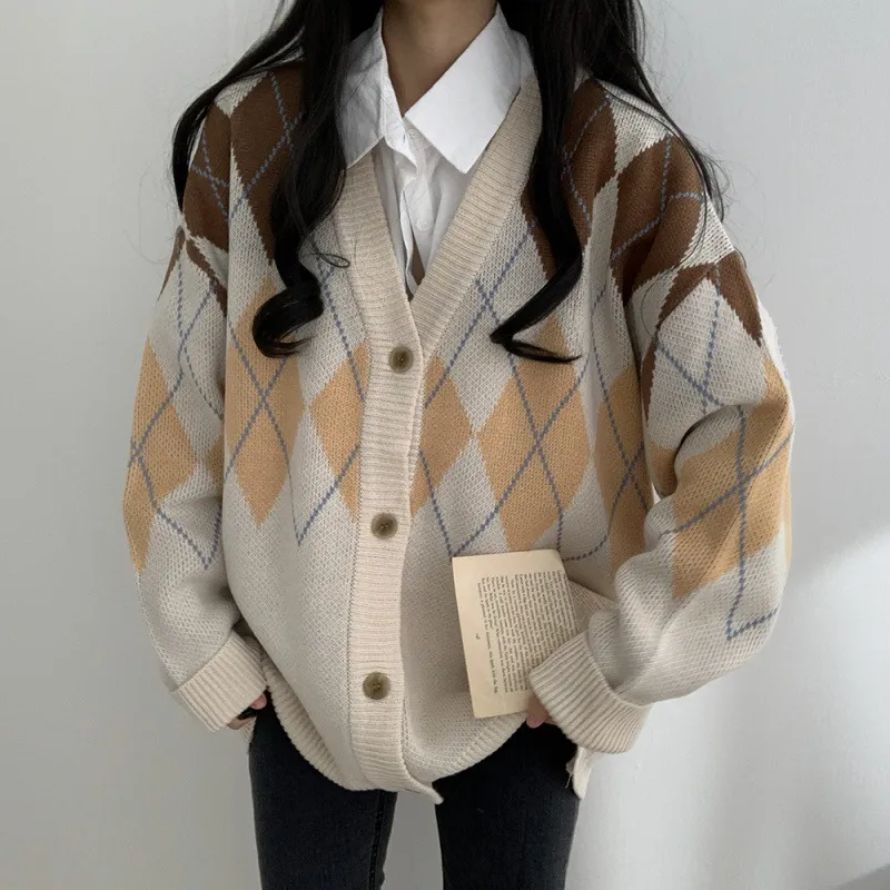 Spring Knitted Cardigan For Women - Apricot
