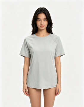 Summer Crew-neck Athletic-style Figure-flattering Yoga Top