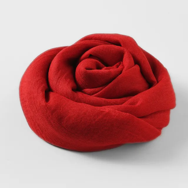 Women's Fashion Artistic Solid Color Cotton And Linen Scarf 41 Red - Shop at LoveMi